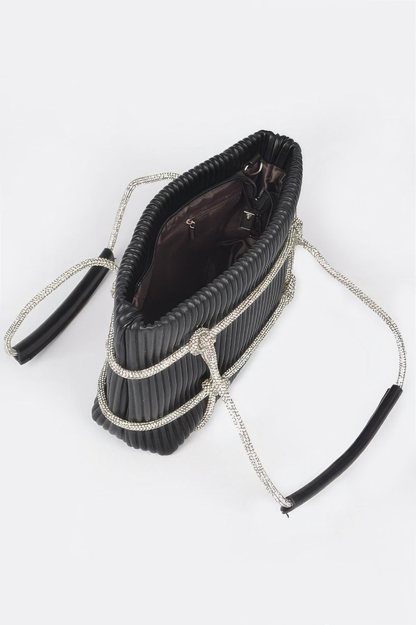 Rhinestone Strap Zip Clutch Bag - Brinxx Couture