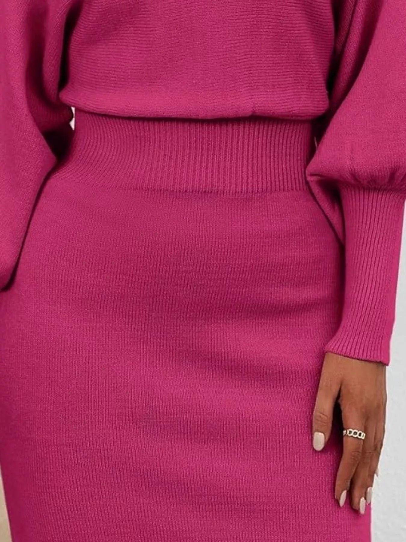 Lantern Sleeve Bodycon Sweater Dress - Cozy Chic - Brinxx Couture