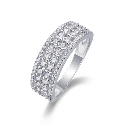 Silver Multi-row Moissanite Ring - Brinxx Couture