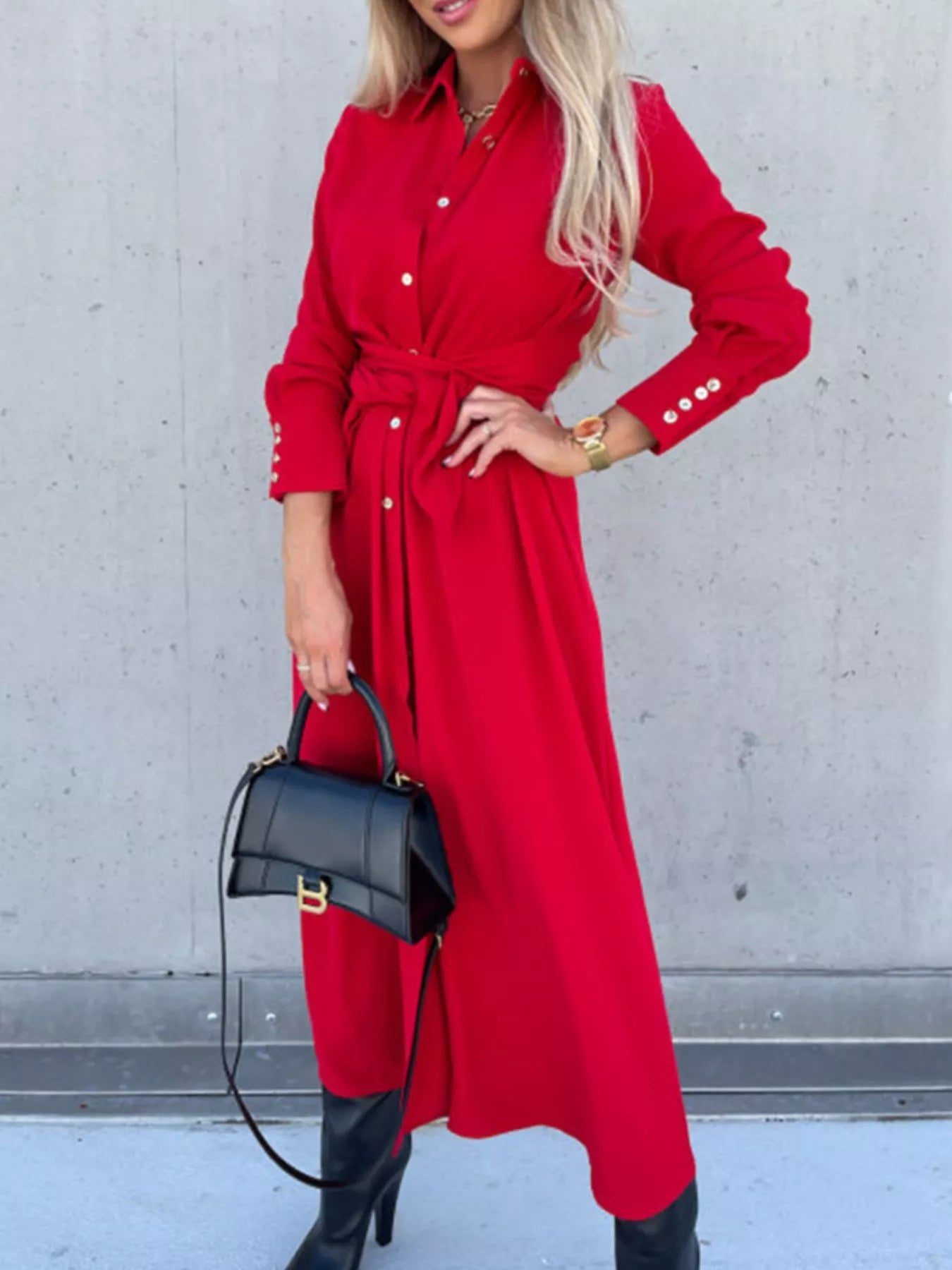 Button Front Shirt Dress - Plus Size Casual Chic - Brinxx Couture