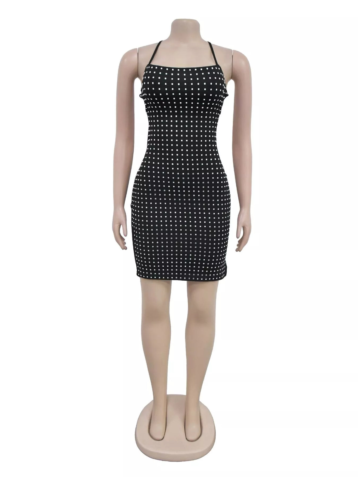 Rhinestone Embellished Bodycon Mini Dress - Brinxx Couture