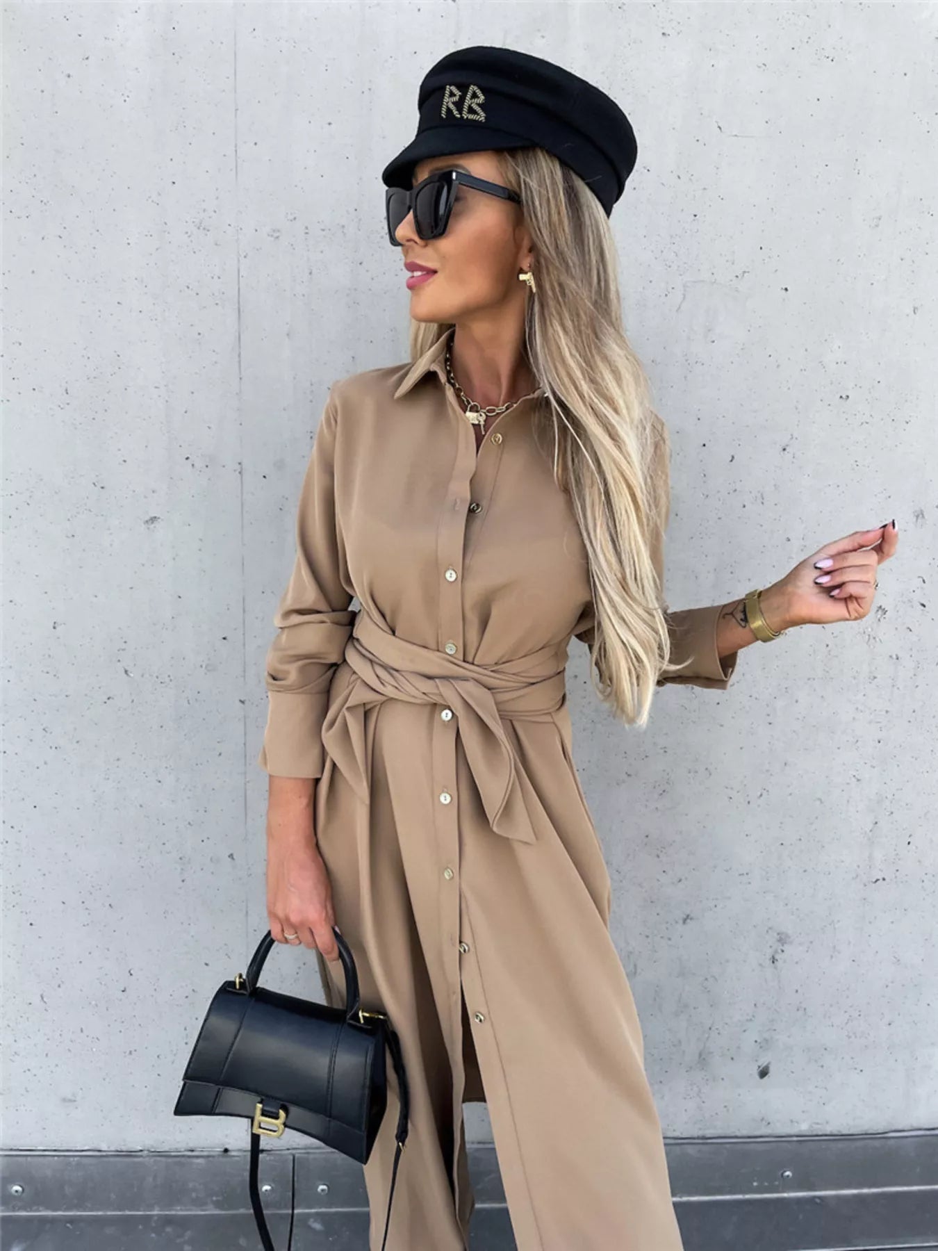 Button Front Shirt Dress - Plus Size Casual Chic - Brinxx Couture